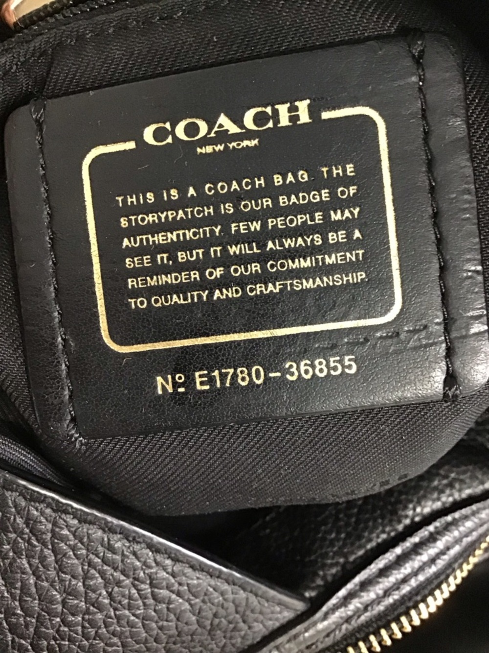 Coach 36855 Edie Turnlock Black Pebble Leather Shoulder Bag - Picture 11 of 15